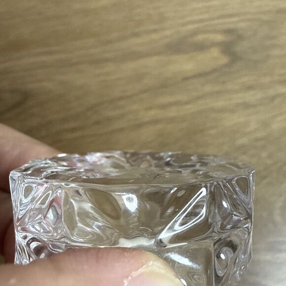 Fostoria American Pat Lead Crystal Round Open Salt Dip Cube Motif NOS Replacemen - Picture 6 of 13